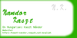 nandor kaszt business card